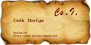 Csók Ibolya névjegykártya